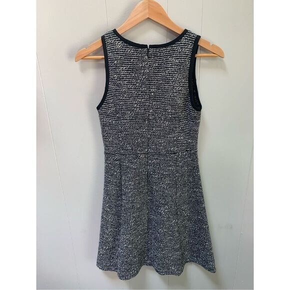 J. Crew Sleeveless Tweed Flare Mini Dress Black White size 2 - Picture 3 of 5